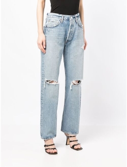 distressed loose-fit jeans