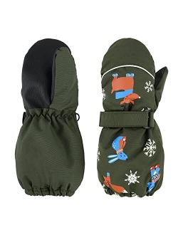 American Trends Toddler Winter Mittens Waterproof Boy Ski Gloves Warm Fleece Snow Mitten for Baby Boy Girl Cold Weather