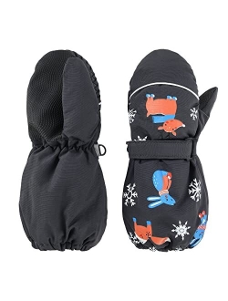 American Trends Toddler Winter Mittens Waterproof Boy Ski Gloves Warm Fleece Snow Mitten for Baby Boy Girl Cold Weather