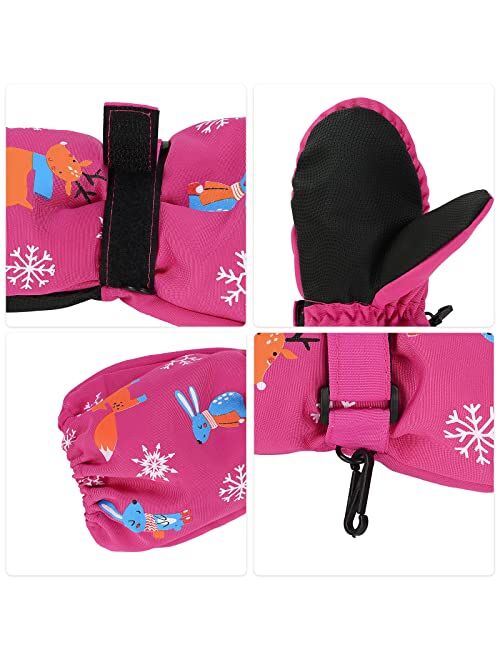 American Trends Toddler Winter Mittens Waterproof Boy Ski Gloves Warm Fleece Snow Mitten for Baby Boy Girl Cold Weather