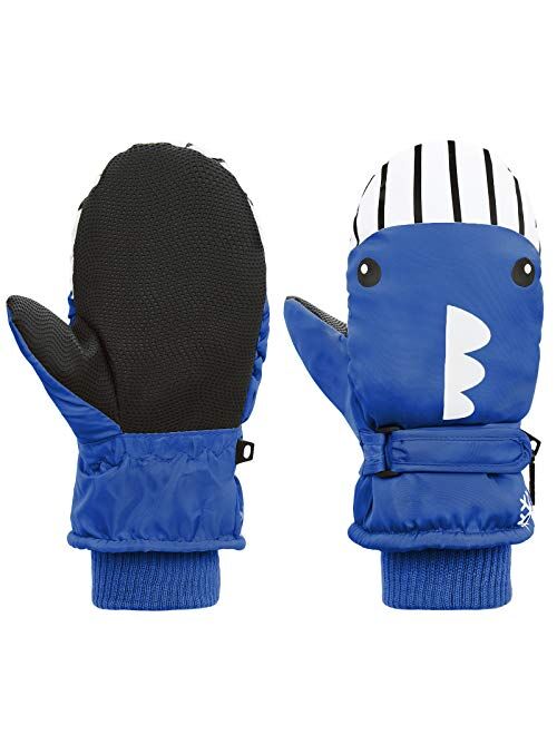 American Trends Toddler Winter Mittens Waterproof Boy Ski Gloves Warm Fleece Snow Mitten for Baby Boy Girl Cold Weather