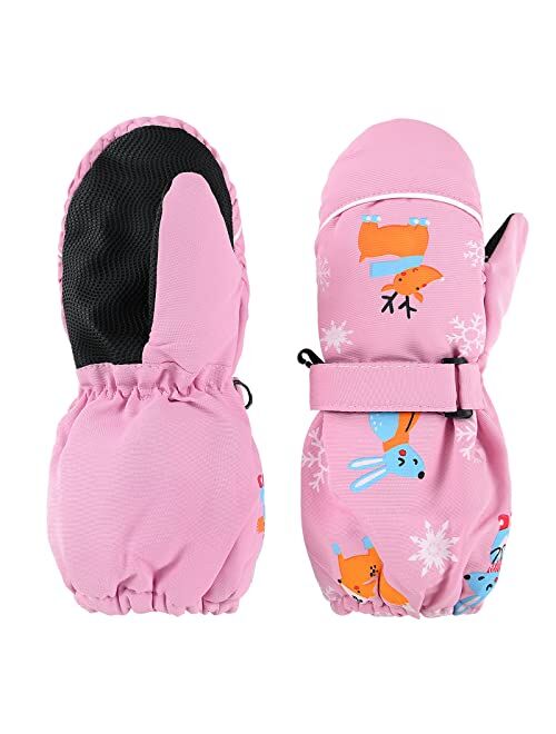 American Trends Toddler Winter Mittens Waterproof Boy Ski Gloves Warm Fleece Snow Mitten for Baby Boy Girl Cold Weather