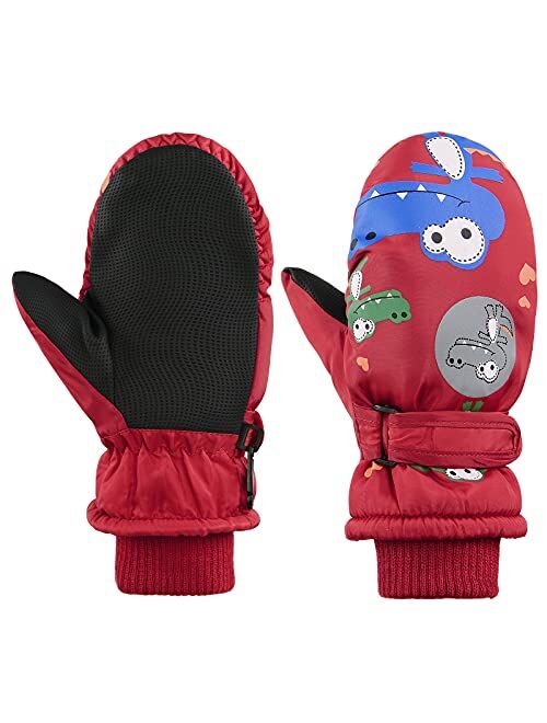 American Trends Toddler Winter Mittens Waterproof Boy Ski Gloves Warm Fleece Snow Mitten for Baby Boy Girl Cold Weather