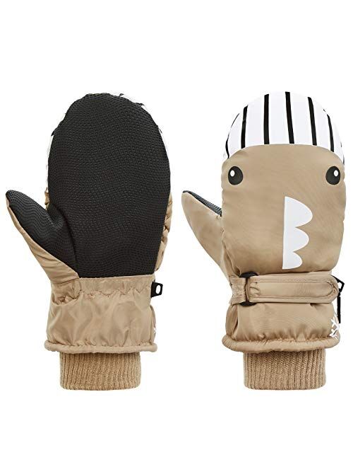 American Trends Toddler Winter Mittens Waterproof Boy Ski Gloves Warm Fleece Snow Mitten for Baby Boy Girl Cold Weather