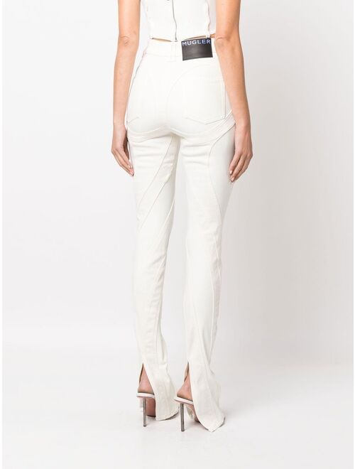 Mugler Skinny-Jeans mit Kontrasteinsatz