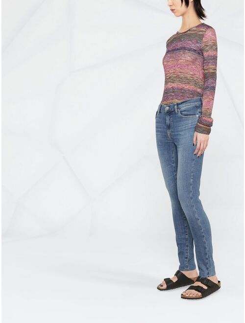 7 For All Mankind mid-rise skinny jeans