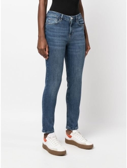 LIU JO logo-patch mid-rise skinny jeans