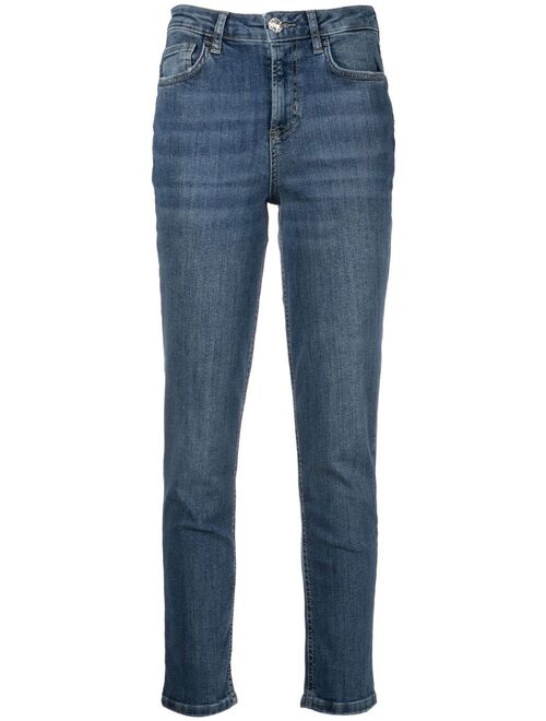 LIU JO logo-patch mid-rise skinny jeans