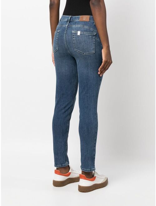 LIU JO logo-patch mid-rise skinny jeans