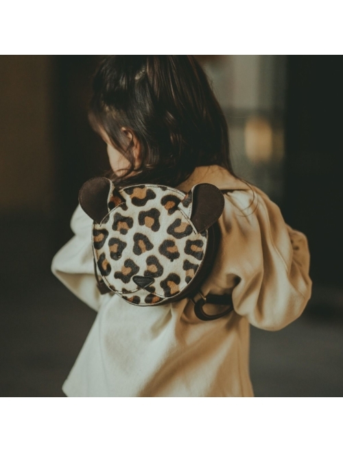 Donsje leopard-print suede backpack