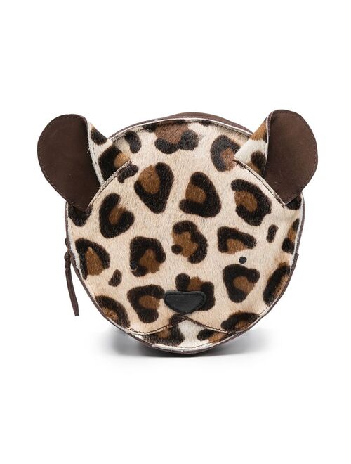 Donsje leopard-print suede backpack