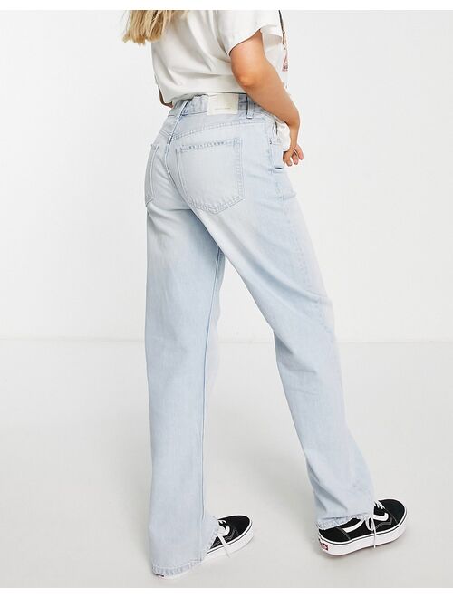 Bershka high rise dad jeans in super bleach wash