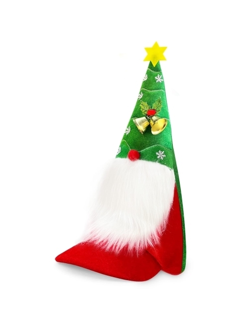 DANCELF Plush XmasTree Hat for Festive Christmas Party Hat Dress Up Celebrations, Novelty Santa Hat Baseball Caps