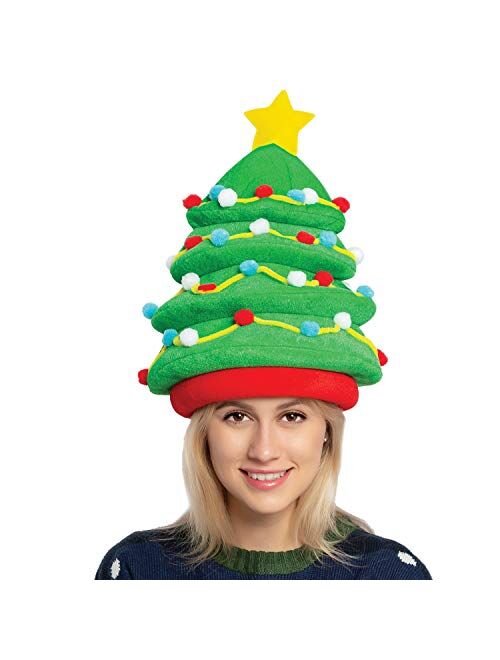 JOYIN Plush Christmas Tree Hat for Festive Party Dress Up Celebrations, Winter Party Favor, Christmas Decorations, Beanie Costume Accessories