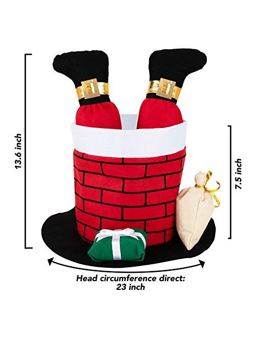 JOYIN Christmas Santa Chimney Hat Funny for Cute and Festive Party Dress Up Celebrations, Decorations, Costume Accessories