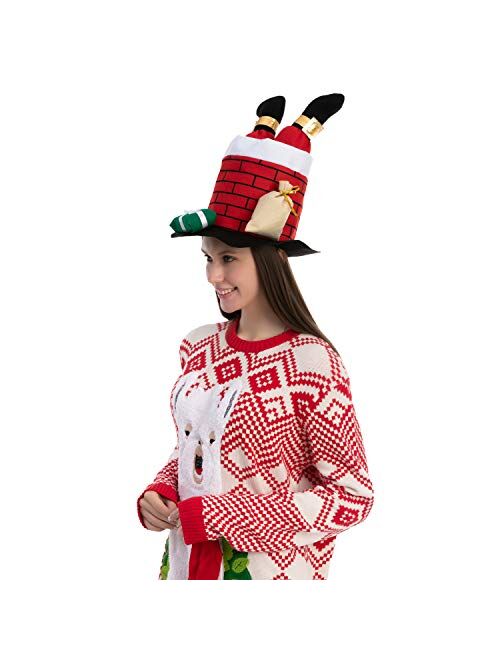 JOYIN Christmas Santa Chimney Hat Funny for Cute and Festive Party Dress Up Celebrations, Decorations, Costume Accessories