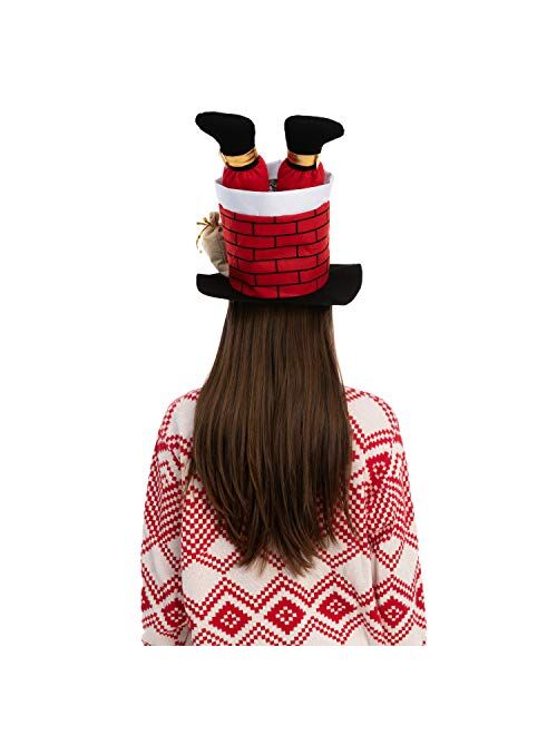 JOYIN Christmas Santa Chimney Hat Funny for Cute and Festive Party Dress Up Celebrations, Decorations, Costume Accessories