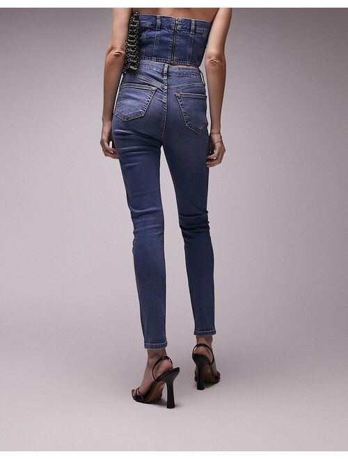 Topshop jamie jeans in mid blue