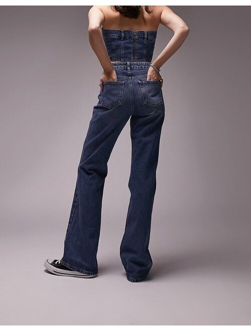 Topshop 90s flare jeans in mid blue