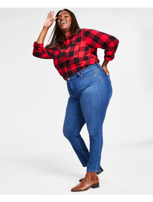 Style & Co Plus Size High-Rise Straight Jeans, Created for Macy's