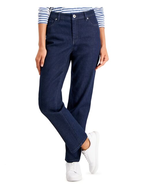 Style & Co Petite Mid-Rise Natural Straight-Leg Jeans, Created for Macy's