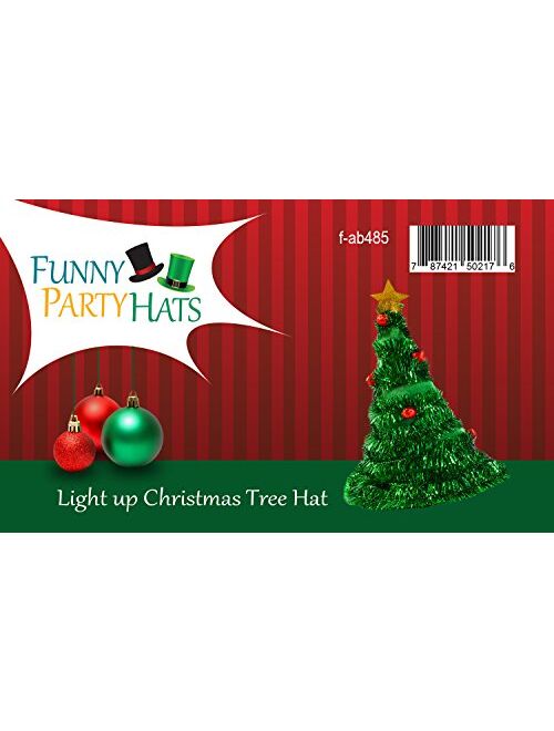 Funny Party Hats Christmas Hats - Holiday Theme Hats - Santa Hats - Christmas Tree Hat (Christmas Light Up Hat)