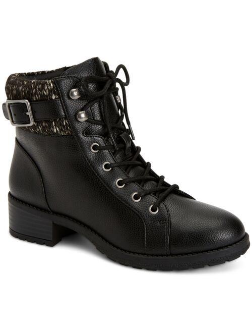 STYLE & CO Gaiel Lace-Up Cold-Weather Lug Sole Booties, Created for Macy's