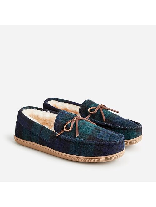 J.Crew Sherpa-lined suede slippers