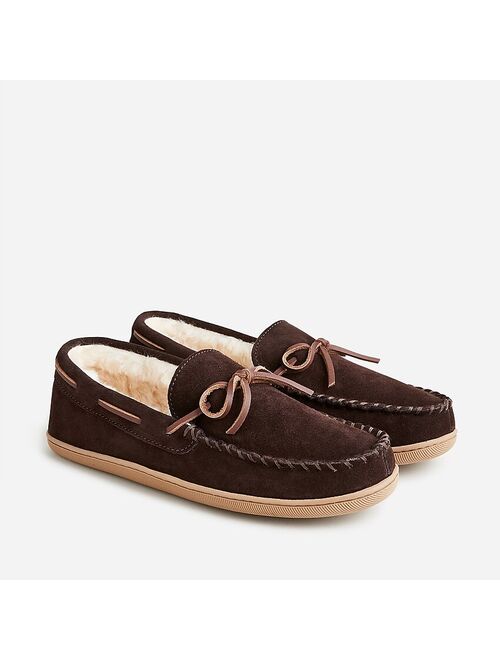 J.Crew Sherpa-lined suede slippers