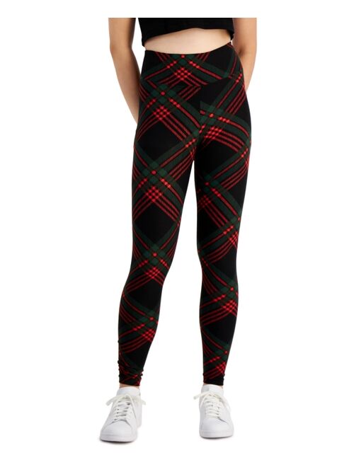 Planet Gold Juniors' Holiday Printed High Rise Leggings