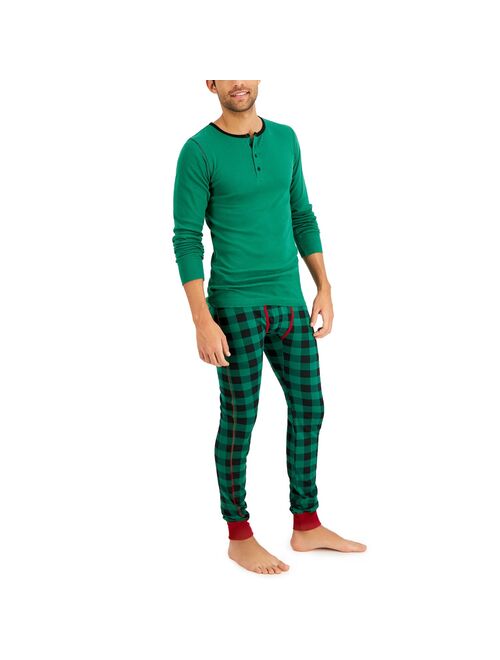 Men's Hanes Henley & Long John Pants Pajama Set