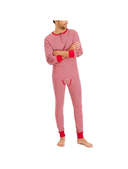 Men's Hanes Henley & Long John Pants Pajama Set