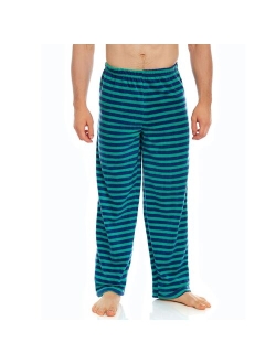 Mens Fleece Pants Striped Blue & Green S