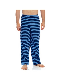 Mens Fleece Pants Striped Blue & Green S