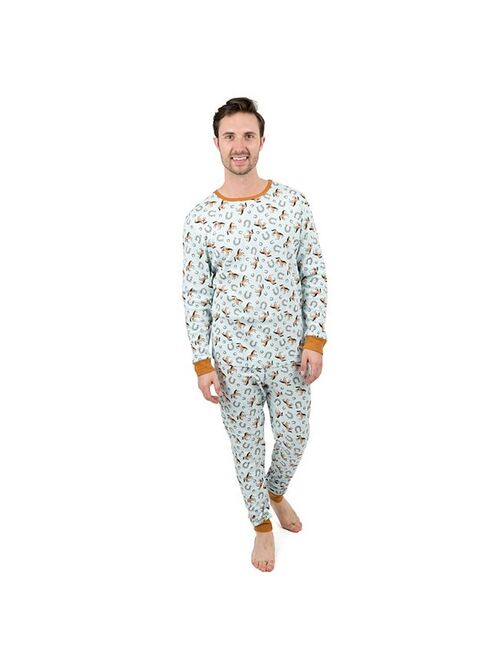 Leveret Mens Two Piece Cotton Pajamas Horse L