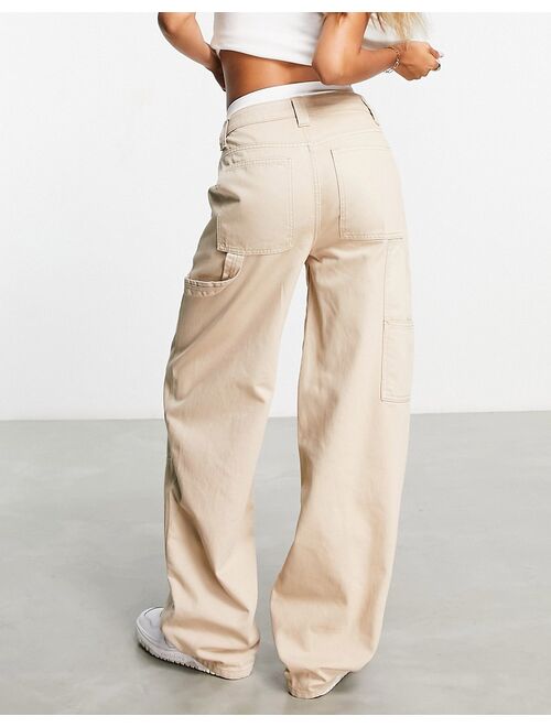 ASOS DESIGN cargo jeans in stone