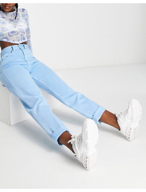 ASOS DESIGN high waist 'slouchy' mom jeans in light blue