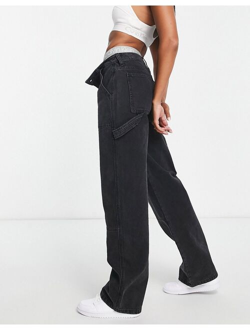 ASOS DESIGN Hourglass cargo jeans in washed black