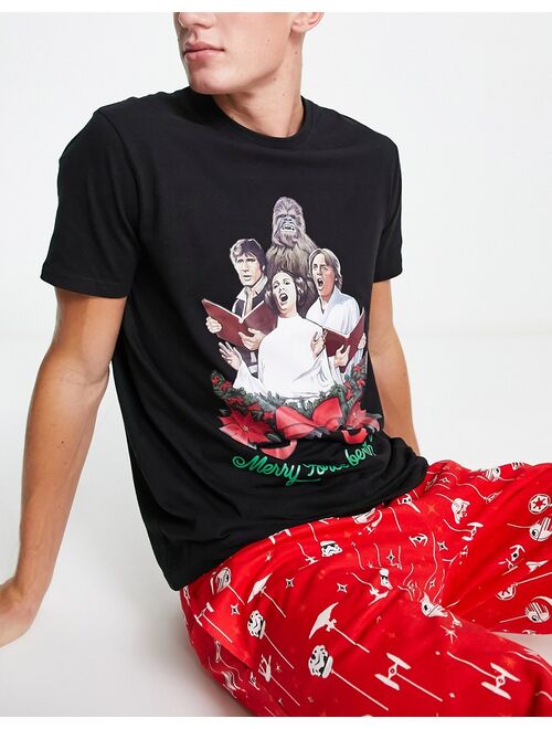 New Look Star Wars Pyjama Set In Black