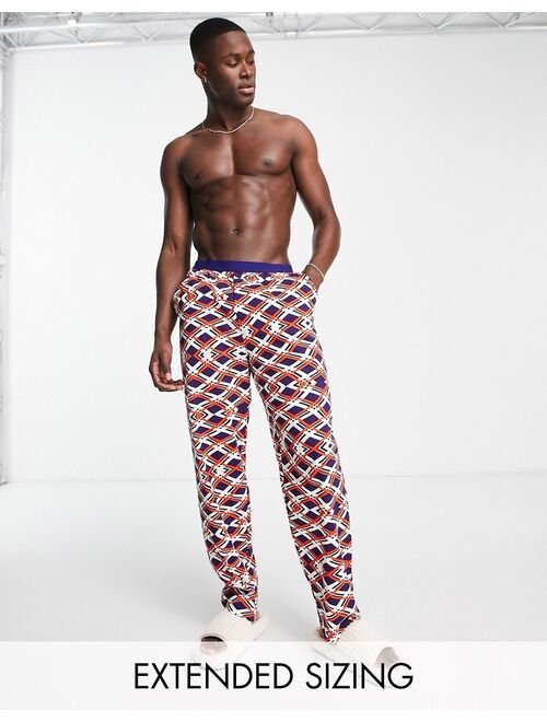 ASOS DESIGN lounge bottoms in red wavy check