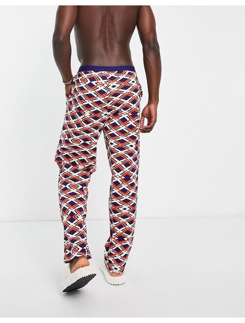 ASOS DESIGN lounge bottoms in red wavy check