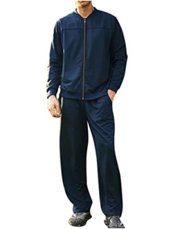 Men's Athletic Tracksuit Casual Full Zip Sweatsuits 2 Piece Jogging Suits for Running, Fitness, Exercise