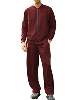 Men's Athletic Tracksuit Casual Full Zip Sweatsuits 2 Piece Jogging Suits for Running, Fitness, Exercise