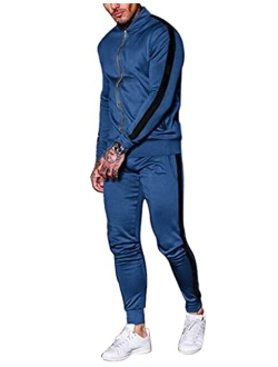 Men's Tracksuit 2 Piece Full Zip Athletic Sweatsuits Casual Running Jogging Sport Suit Sets