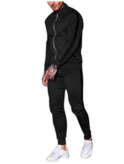 Men's Tracksuit 2 Piece Full Zip Athletic Sweatsuits Casual Running Jogging Sport Suit Sets