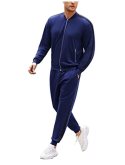 Men's Tracksuit 2 Piece Full Zip Athletic Sweatsuits Casual Running Jogging Sport Suit Sets