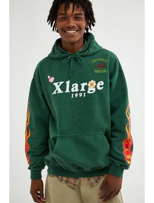 XLARGE Pigment Dyed Puff Print Hoodie Sweatshirt