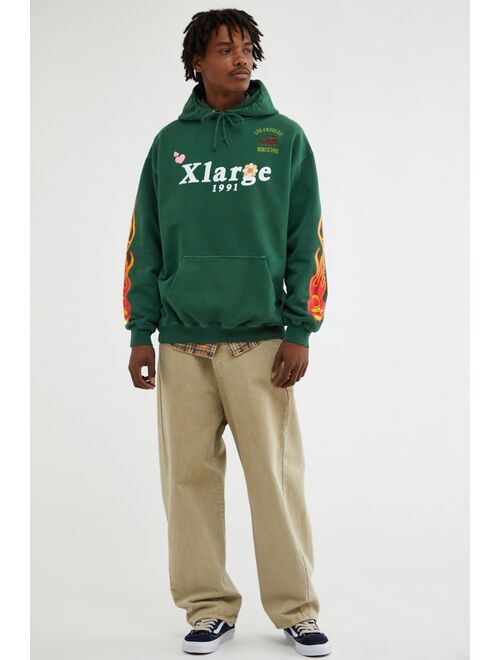 XLARGE Pigment Dyed Puff Print Hoodie Sweatshirt