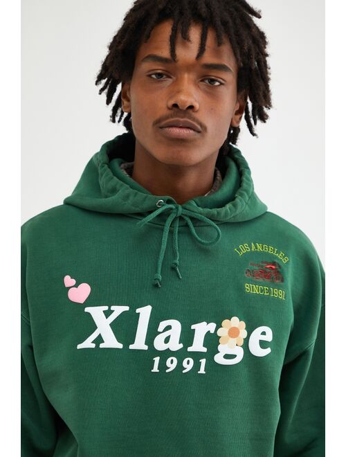 XLARGE Pigment Dyed Puff Print Hoodie Sweatshirt