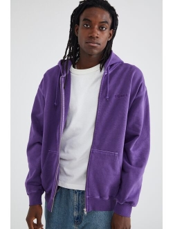 XLARGE Pigment Dyed Embossed Zip Hoodie Sweatshirt